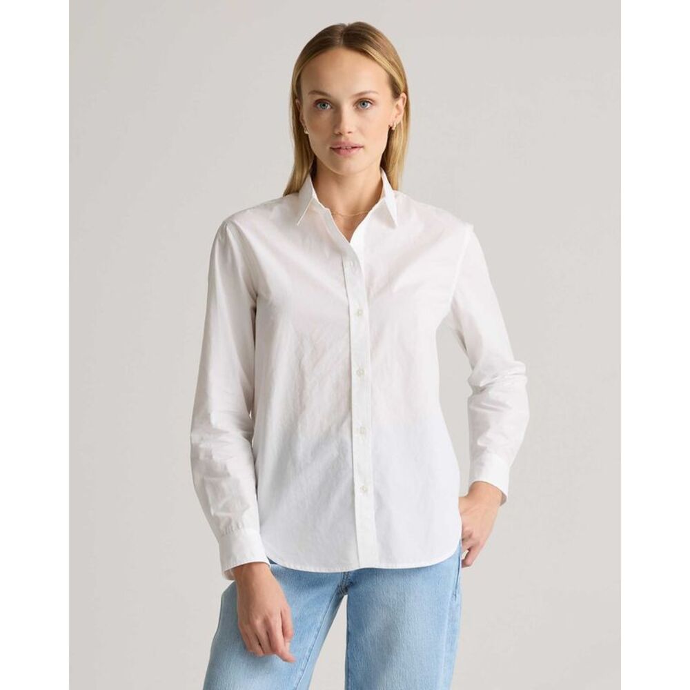 Quince Women's Cotton White Button-Up Shirt